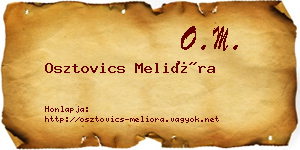 Osztovics Melióra névjegykártya